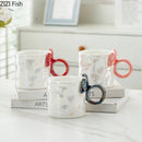 GobekUsa Bowknot Glazed Porcelain Coffee Mug, Lovely Design Tea Cup, Ideal for Milk and Juice