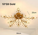 GobekUsa Crystal Leaf LED Ceiling Chandelier: Industrial Retro Home Decor Lighting