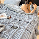 GobekUsa Cozy Faux Rabbit Plush Blanket, Nordic Style, Thick & Warm, Super Soft Nap Shawl