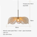 GobekUsa Cream Fabric Flower Chandelier LED Dining Table Hanging Lamp