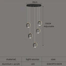 GobekUsa Aluminum LED Chandelier Crystal Round Hanging Lamps Luxury Staircase Lighting Fixtures