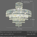 GobekUsa Large Crystal Chandelier Chrome Hanging Lamp for Dining Room Decor
