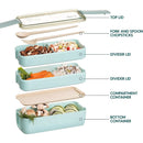 GobekUsa 3-Layer Kids Bento Box Lunchbox, Microwave Safe Food Container, 900ML