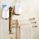 GobekUsa Antique Carved Swivel Towel Hanger, Wall Mounted Folding Towel Bar, Bathroom Towel Holder