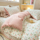GobekUsa Cartoon Cat Floral Duvet Set, Girls' Pink Bedding Collection
