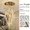 GobekUsa Large Crystal Luxury Chandelier for Living Room Dining Hall Stair Suspension