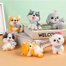 GobekUsa Dog Figurine Miniatures Set - Husky Corgi Bulldog Puppy Statue Decor
