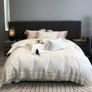 GobekUsa Lace Ruffle Bedding Set, 1000TC Egyptian Cotton, Luxury Princess Style