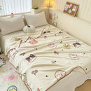 GobekUsa Cozy Milk Velvet Blanket: Cute Pattern, Warm, Multi-Functional Sofa & Travel Shawl