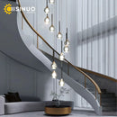 GobekUsa Gold Crystal Raindrop Chandelier for Staircase Foyer