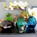 GobekUsa Amber Glass Vase for Desk Decoration and Floral Arrangement