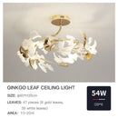 GobekUsa Ginkgo Leaf Bedroom Lamp: Post-modern Romantic Art Ceiling Light for Master Bedroom