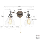 GobekUsa 2 Head LED Wall Lamps Iron Glass Bedroom Stair Light Fixtures