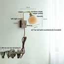 GobekUsa Ceramic LED Wall Light Fixture White Copper Walnut Ash Bedside Lamp