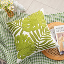 GobekUsa Boho Floral Embroidered Canvas Cushion Cover 45*45cm for Living Room