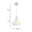 GobekUsa Industrial Iron Cage Pyramid Pendant Lamp for Kitchen Bedroom Living Room
