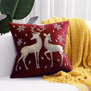 GobekUsa Christmas Elk Embroidered Pillow Covers 45x45cm asyncio Festive Pillowcase