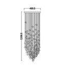 GobekUsa Luxe Crystal Chandelier: Modern Staircase & Lobby LED Lighting with Long Hallway Design