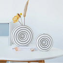 GobekUsa Geometric Stripes Ceramic Vase with Round Cut-outs for Home Decor