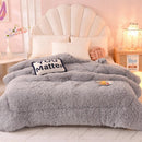 GobekUsa Luxe Mink Fleece Flannel Patchwork Quilt: Soft, Warm, & Cozy Gradient Bedclothes