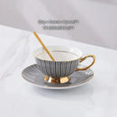 GobekUsa Gold Porcelain Tea Set 200ml Elegant Coffee Cup Saucer Spoon Set