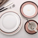 GobekUsa Bone China Tableware Set: Dinner Plate, Coffee Cup, Saucer, Service Plate, Tea Cup