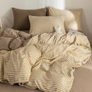 GobekUsa Japanese Grid Print Bedding Set for All Seasons, Queen/King Size Quilt Cover