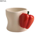 GobekUsa Chili Handle Cup & Saucer Porcelain Coffee Mug Tea Teacup Juice Cup
