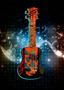 Abstract Electric Guitar Canvas Print - Music Wall Art by GobekUsa