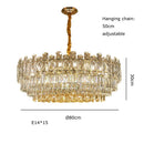GobekUsa Gold Lustre Chandelier LED Crystal Light Fixture - Postmodern Luxury Hanging Lamp