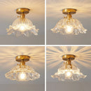 GobekUsa Glass Copper LED Ceiling Light - Simple Art Decorative Chandelier