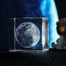 GobekUsa 3D Moon Solar Galaxy Crystal Glass Cube Night Light Desktop Decor