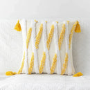 GobekUsa Geometric Tufted Tassel Cushion Cover Cotton Canvas Fall Pillow Cover