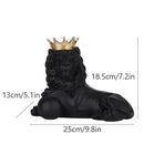 GobekUsa Golden Crown Lion King Statue 17cm Height Nordic Handicraft Home Office Decor