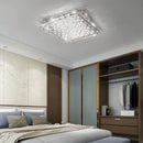 GobekUsa Crystal LED Ceiling Light | Color Changeable Square Silver | Rectangular Chrome Stainless Steel