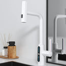 GobekUsa Brass Kitchen Faucet Pull Out Mixer Tap in White Gray