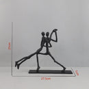 GobekUsa Geometric Couple Cast Iron Figure Sculpture for Home Decor