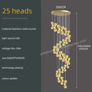 GobekUsa Gold Crystal Chandeliers LED Pendant Lamp for Modern Living Spaces