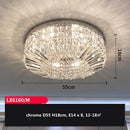 GobekUsa Crystal LED Ceiling Lights Shiny Gold/Chrome Steel E14 Mount Fixtures