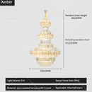 GobekUsa Crystal Chandelier: Villa High Living Room Luxury Lighting