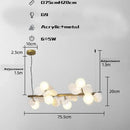 GobekUsa Gold Metal G9 LED Pendant Chandelier with Acrylic Flower Decor