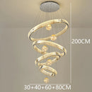 Modern Crystal Ring Staircase Chandelier Pendant Light