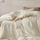 GobekUsa Lace Edge Cotton Bedding Set for Soft Skin with Duvet, Sheets, and Pillowcases