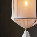 GobekUsa Linen Cotton Pendant Lamp: Nordic White DIY Fabric Shade LED Island Lighting