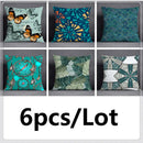 GobekUsa Green Leaves Flower Pillowcase Set | Modern Winter Short Plush 45x45cm Cozy Covers
