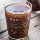 GobekUsa Glass Breakfast Cup Gold Letter Print for Coffee Milk Juice Tea Home Office
