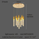 GobekUsa Gold Crystal LED Chandelier: Modern Dining Room Lamps, Hanging Kitchen Ceiling Light