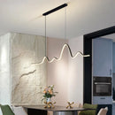 GobekUsa LED Aluminum Chandelier Modern Wave Line Kitchen Island Pendant Light