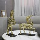 GobekUsa Golden Horse Metal Sculpture: Elegant Home Decor Figurine