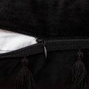 GobekUsa Black Velvet Tassel Fringe Throw Pillow Cover for Bed Sofa Couch